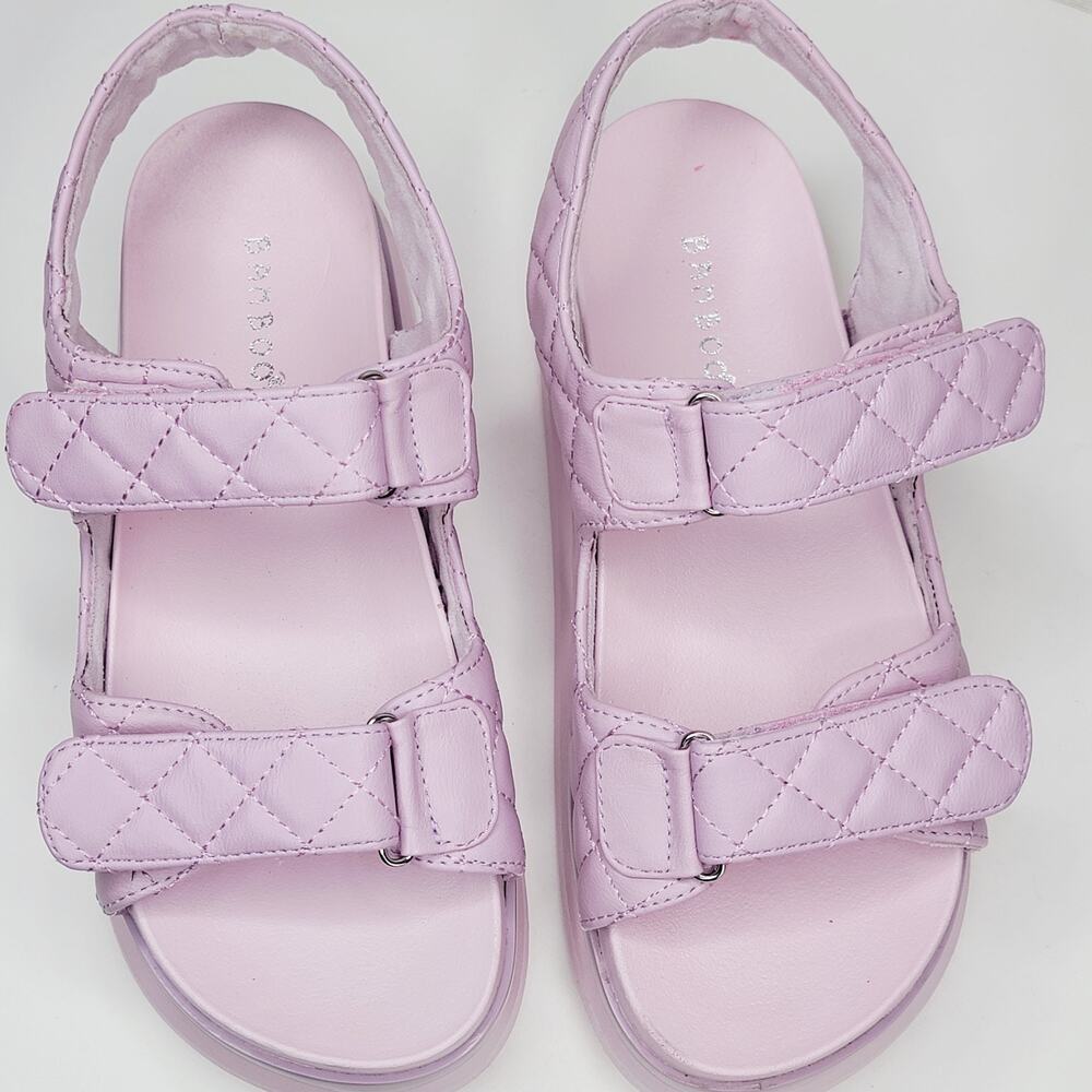 Bamboo 8M 2.5" Platform Chunky Heel Sandal Lavender Hook Loop Closure Fairycore - Picture 2 of 10